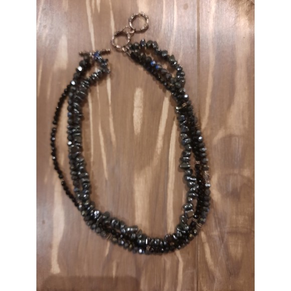 SILPADA Sterling Silver, Black Onyx, & Hematite 3 Strand Vintage Necklace - Picture 5 of 8